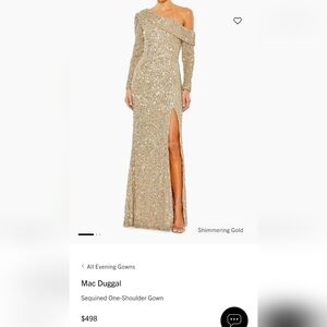 Mac Duggal Sequined One-Shoulder Gown